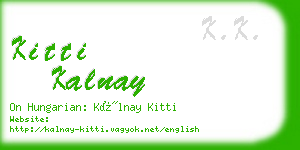 kitti kalnay business card